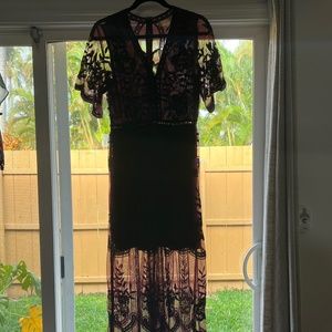 Dark Purple Lace Maxi Dress